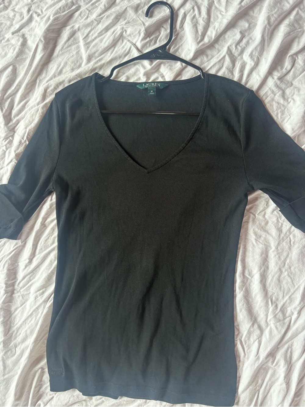 Ralph Lauren
 Black V-Neck Women's Top - Picture 4 of 4